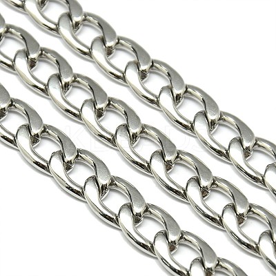Tarnish Resistant 304 Stainess Steel Cuban Link Chains STAS-M032-44P-2.5mm-1
