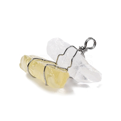 Natural Quartz Crystal & Lemon Quartz Nuggets Big Pendants G-K338-43P-06-1