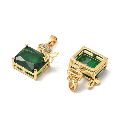 Brass Micro Pave Cubic Zirconia Pendants KK-G533-13G-01-1