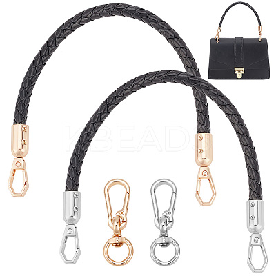 2Pcs 2 Colors Braided Imitation Leather Mobile Straps FIND-WR0010-34-1