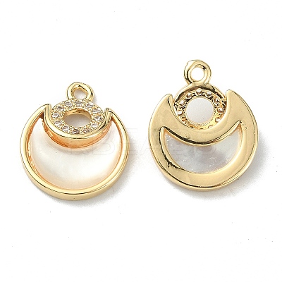 Brass Micro Pave Cubic Zirconia Charms KK-B072-16P-1