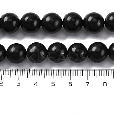 Natural Shungite Beads Strands G-M353-A04-12mm-1