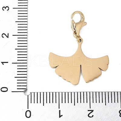 304 Stainless Steel Ginkgo Leaf Pendant Decoration STAS-S165-26G-1