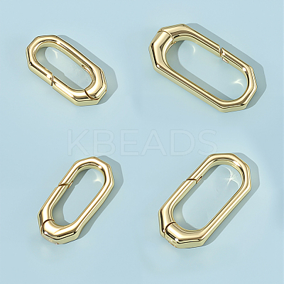 6Pcs 2 Styles Brass Spring Gate Rings KK-SC0006-33-1