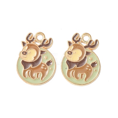 Christmas Alloy Enamel Pendants ENAM-D047-07G-07-1