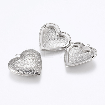 Tarnish Resistant 304 Stainless Steel Locket Pendants STAS-G146-23P-1