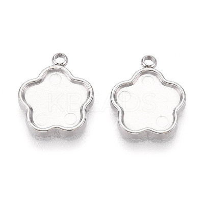 304 Stainless Steel Pendant Cabochon Settings STAS-T065-88P-1