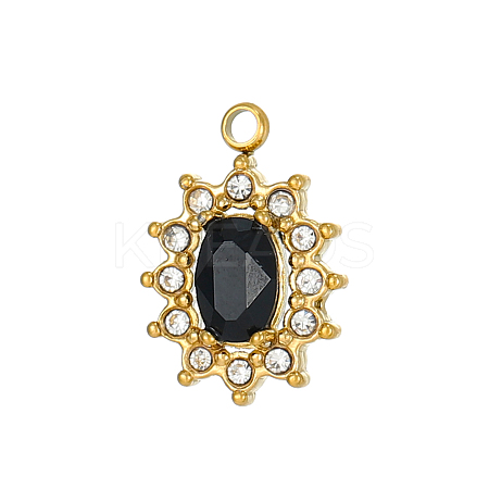 304 Stainless Steel Cubic Zirconia Charms STAS-OY003-99G-02-1