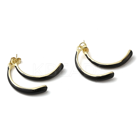 Alloy Enamel Stud Earrings EJEW-A047-02B-1