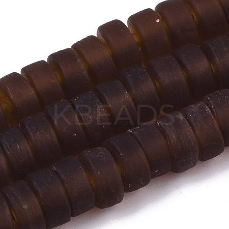 Handmade Frosted Lampwork Beads Strands LAMP-T007-11C-1