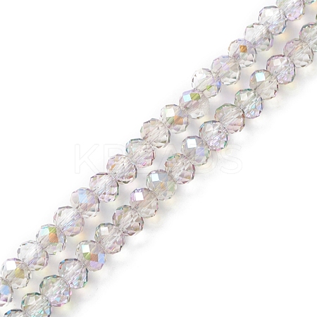 Electroplate Transparent Glass Beads Strands EGLA-K015-07D-1