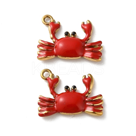 304 Stainless Steel Enamel Pendants STAS-B100-12G-1