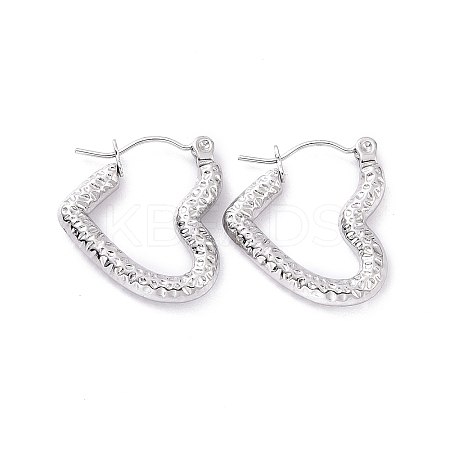 Non-Tarnish 304 Stainless Steel Heart Hoop Earrings for Women X-EJEW-G293-25P-1