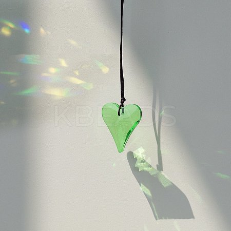 Glass Heart Suncatcher Hanging Ornaments PW-WGA6B84-07-1