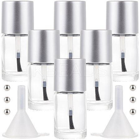 Transparent Glass Nail Polish Empty Bottle AJEW-GF0009-76B-01-1