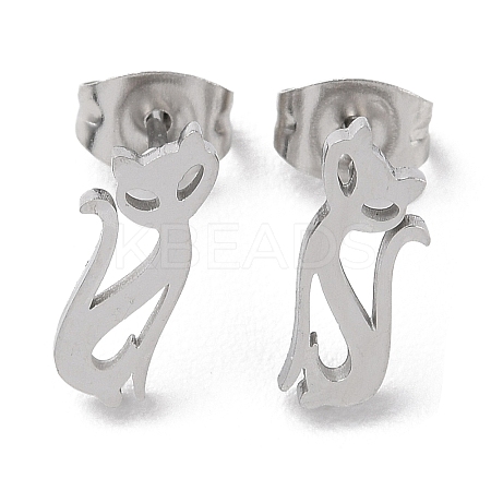 Non-Tarnish 304 Stainless Steel Stud Earrings EJEW-B022-04P-1