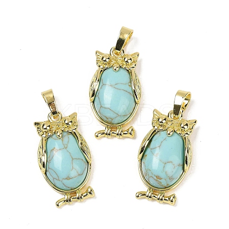 Synthetic Turquoise Pendant KK-F887-02G-02-1