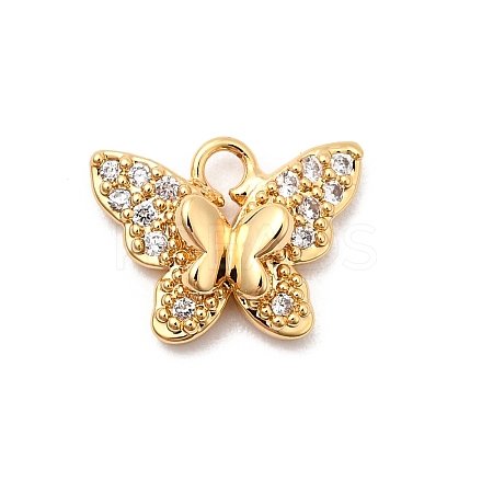 Brass Micro Pave Cubic Zirconia Charms KK-F916-13G-1