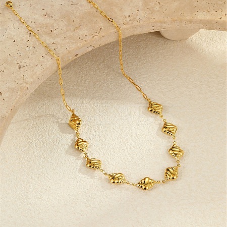 Ocean 304 Stainless Steel Link Chain Necklaces for Women NJEW-A060-01D-G-1