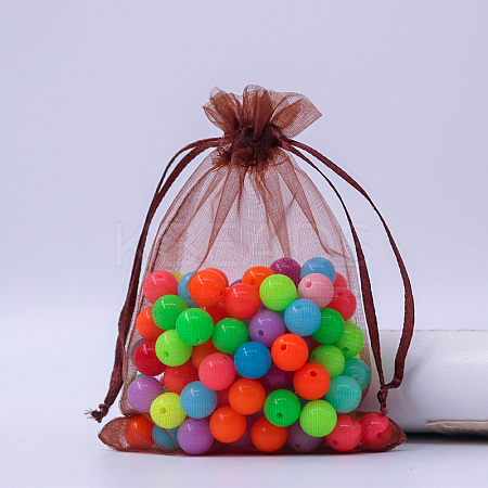 Rectangle Organza Drawstring Bags CON-PW0001-054C-16-1