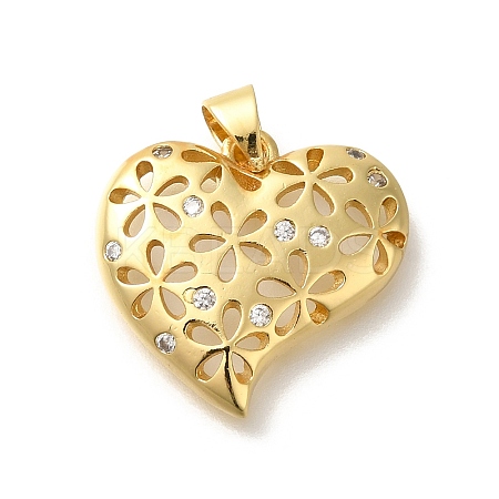 Rack Plating Brass with Cubic Zirconia Pendants KK-Z086-12G-02-1