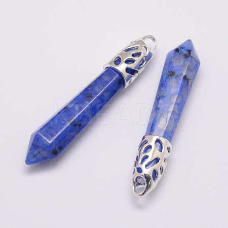 Natural Dalmatian Jasper Big Pointed Pendants G-D860-C32-P-1