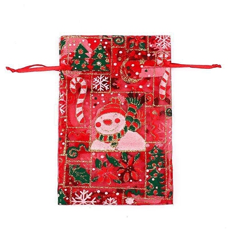 Organza Printed Gift Bags with Drawstring PW-WG00D7C-10-1