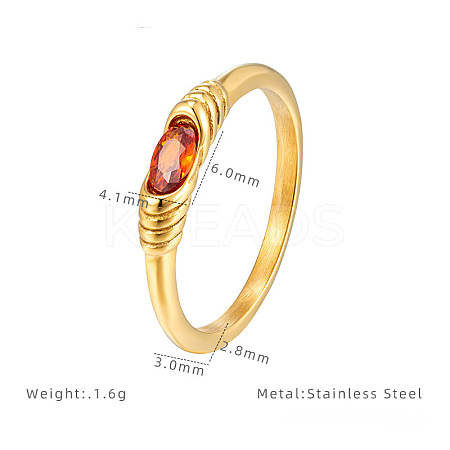 304 Stainless Steel with Cubic Zirconia Finger Rings FS-WG2ED2E-01-1
