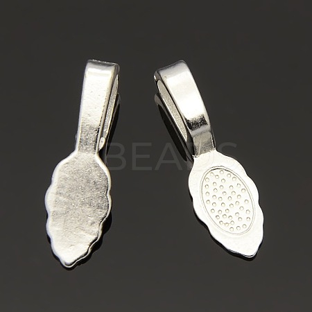 Tibetan Style Alloy Glue-on Flat Pad Bails LS-K0P9R022-1
