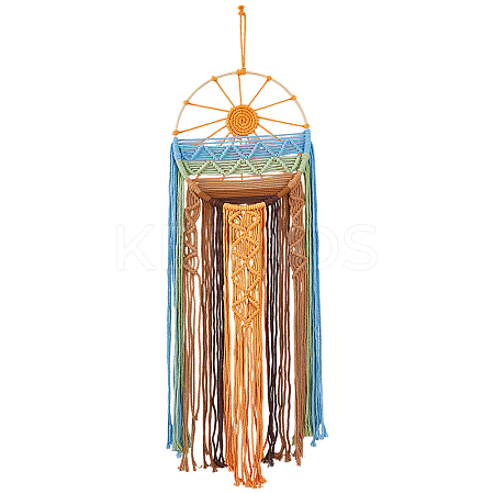 Hand-Woven Polyester Macrames Wall Decorations HJEW-WH20020-003C-1