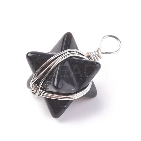 Natural Dyed & Heated Black Agate Pendants G-I220-C11-1
