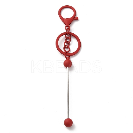 Spray Painted Alloy Bar Beadable Keychain for Jewelry Making DIY Crafts KEYC-A011-02B-1