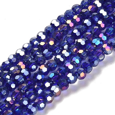 Electroplate Glass Beads Strands EGLA-R016-4m-1-1