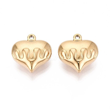304 Stainless Steel Heart Pendants STAS-T067-43G-1