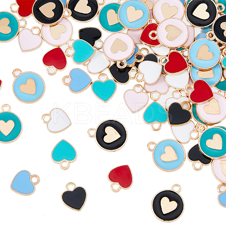 HOBBIESAY 80Pcs 10 Style Alloy Enamel Pendants ENAM-HY0001-04-1