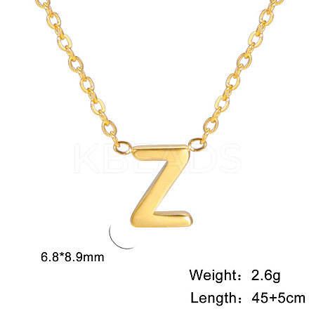 201 Stainless Steel Initial Pendant Necklaces FS-WG78A3B-26-1