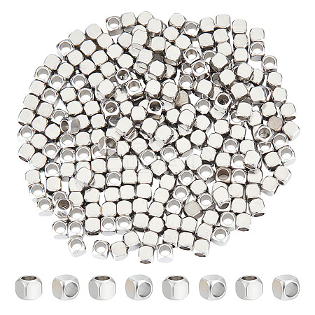 250Pcs 201 Stainless Steel Beads STAS-ME0002-50-1