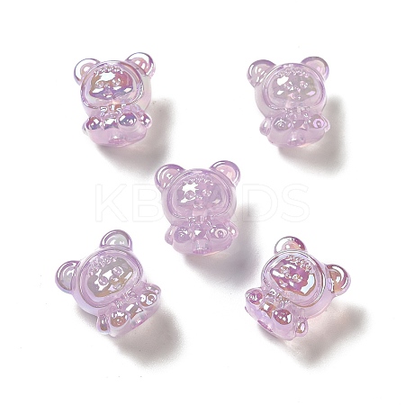 UV Plating Rainbow Iridescent Acrylic Beads PACR-M002-01D-1