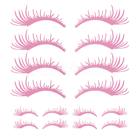 8 Pairs 2 Styles Eyelash Shape Waterproof PVC Picture Stickers DIY-HY0003-05A-1