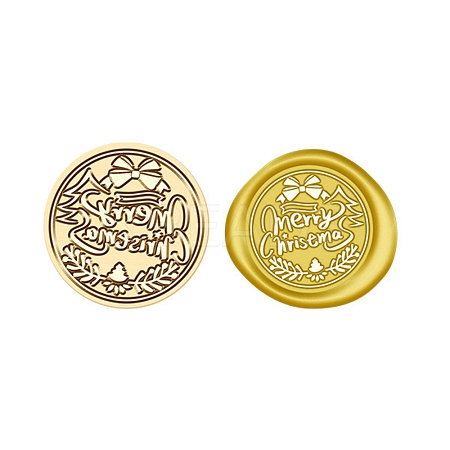 Christmas Series Wax Seal Brass Stamp Head LS-AJEW-Z031-04G-04-1