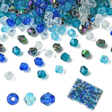 500Pcs 5 Colors Transparent Acrylic Beads TACR-YW0008-08-1