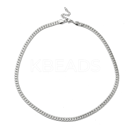 Non-Tarnish 304 Stainless Steel Cuban Link Chain Necklace NJEW-K249-01A-P-1