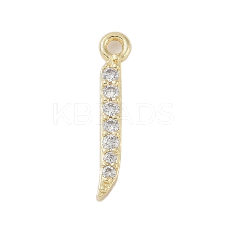 Rack Plating Brass Micro Pave Clear Cubic Zirconia Pendants KK-A224-03H-G-1