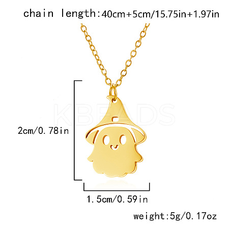 Halloween 304 Stainless Steel Laser Cut Pendant Necklaces FS-WG247A7-04-1