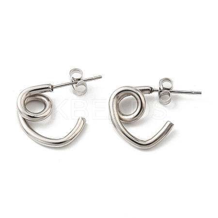Non-Tarnish 304 Stainless Steel Knot Stud Earrings for Women EJEW-F319-02P-1