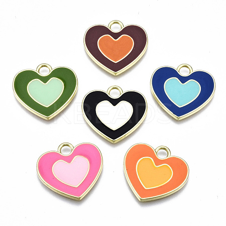 Rack Plating Alloy Enamel Pendants ENAM-T014-03-RS-1