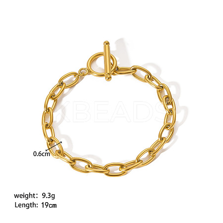 European Style 304 Stainless Steel Cable Chains Bracelet for Women LS-HM2215-15-1