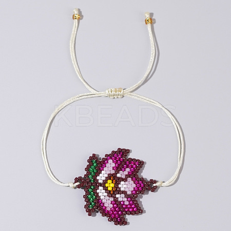 Exquisite Handmade Beaded Lotus Bracelet with Chinese Style Design EK5848-2-1