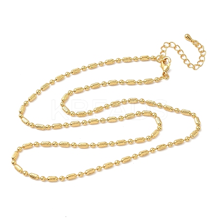 2.5MM Brass Column Ball Chain Necklaces for Women NJEW-B148-04G-1