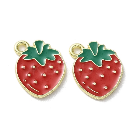 Fruit Alloy Enamel Charms PALLOY-S058-01LG-03-1